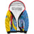 Aruba Lion Roaring Sherpa Hoodie With Coat Of Arms - Wonder Print Shop
