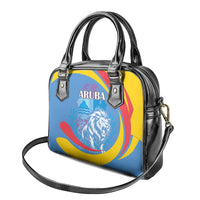 Aruba Lion Roaring Shoulder Handbag With Coat Of Arms