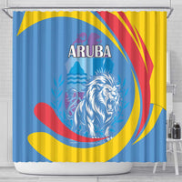 Aruba Lion Roaring Shower Curtain With Coat Of Arms