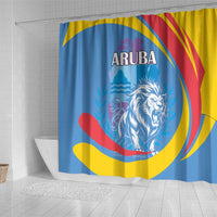 Aruba Lion Roaring Shower Curtain With Coat Of Arms