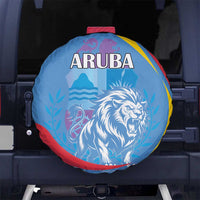 Aruba Lion Roaring Spare Tire Cover With Coat Of Arms - Wonder Print Shop
