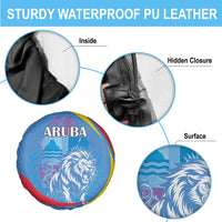 Aruba Lion Roaring Spare Tire Cover With Coat Of Arms - Wonder Print Shop