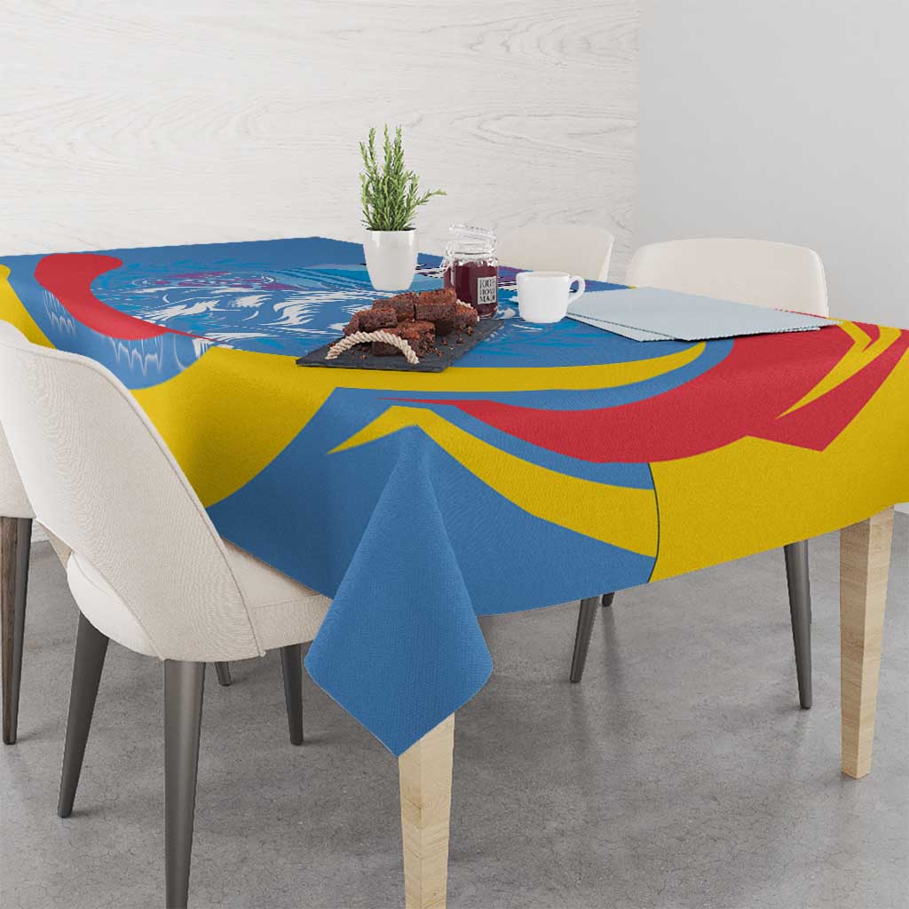 Aruba Lion Roaring Tablecloth With Coat Of Arms - Wonder Print Shop