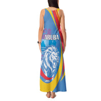 Aruba Lion Roaring Tank Maxi Dress With Coat Of Arms - Wonder Print Shop