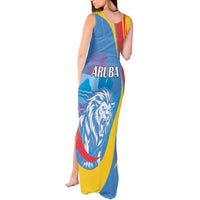 Aruba Lion Roaring Tank Maxi Dress With Coat Of Arms - Wonder Print Shop