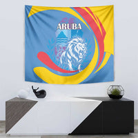 Aruba Lion Roaring Tapestry With Coat Of Arms - Wonder Print Shop