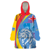 Aruba Lion Roaring Wearable Blanket Hoodie With Coat Of Arms - Wonder Print Shop