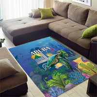 Aruba Sea Turtle Area Rug Underwater Landscape - Wonder Print Shop