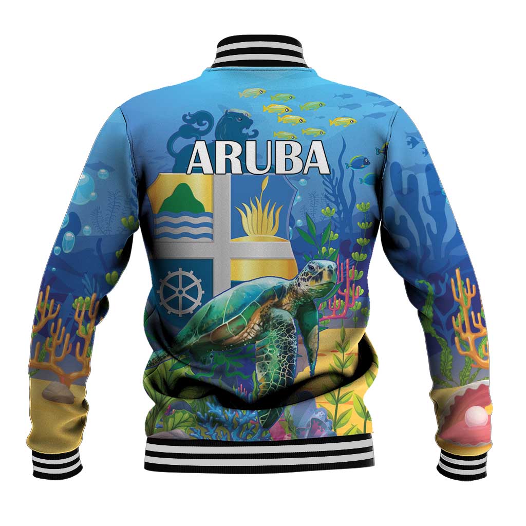 Aruba Sea Turtle Baseball Jacket Underwater Landscape - Wonder Print Shop