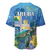 Aruba Sea Turtle Baseball Jersey Underwater Landscape - Wonder Print Shop