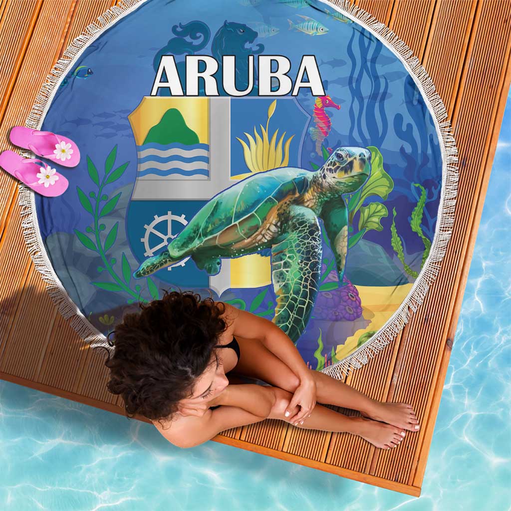 Aruba Sea Turtle Beach Blanket Underwater Landscape - Wonder Print Shop