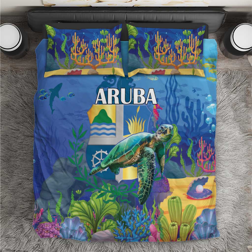 Aruba Sea Turtle Bedding Set Underwater Landscape - Wonder Print Shop