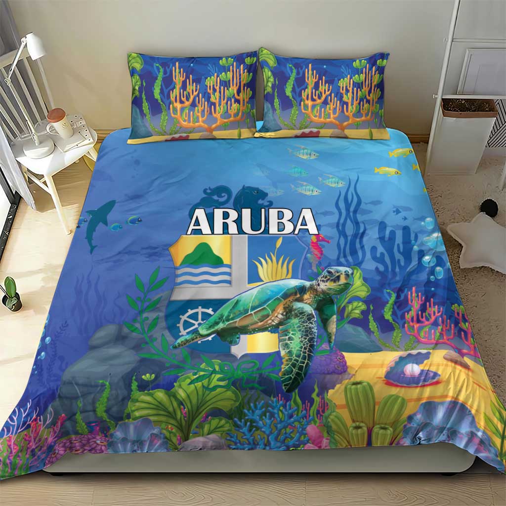 Aruba Sea Turtle Bedding Set Underwater Landscape - Wonder Print Shop