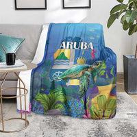 Aruba Sea Turtle Blanket Underwater Landscape