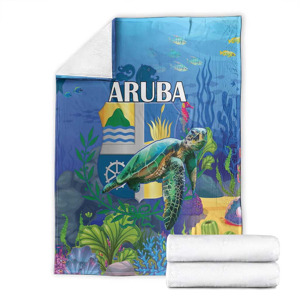 Aruba Sea Turtle Blanket Underwater Landscape