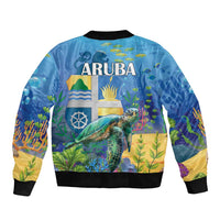Aruba Sea Turtle Bomber Jacket Underwater Landscape - Wonder Print Shop