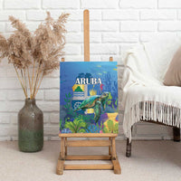 Aruba Sea Turtle Canvas Wall Art Underwater Landscape - Wonder Print Shop