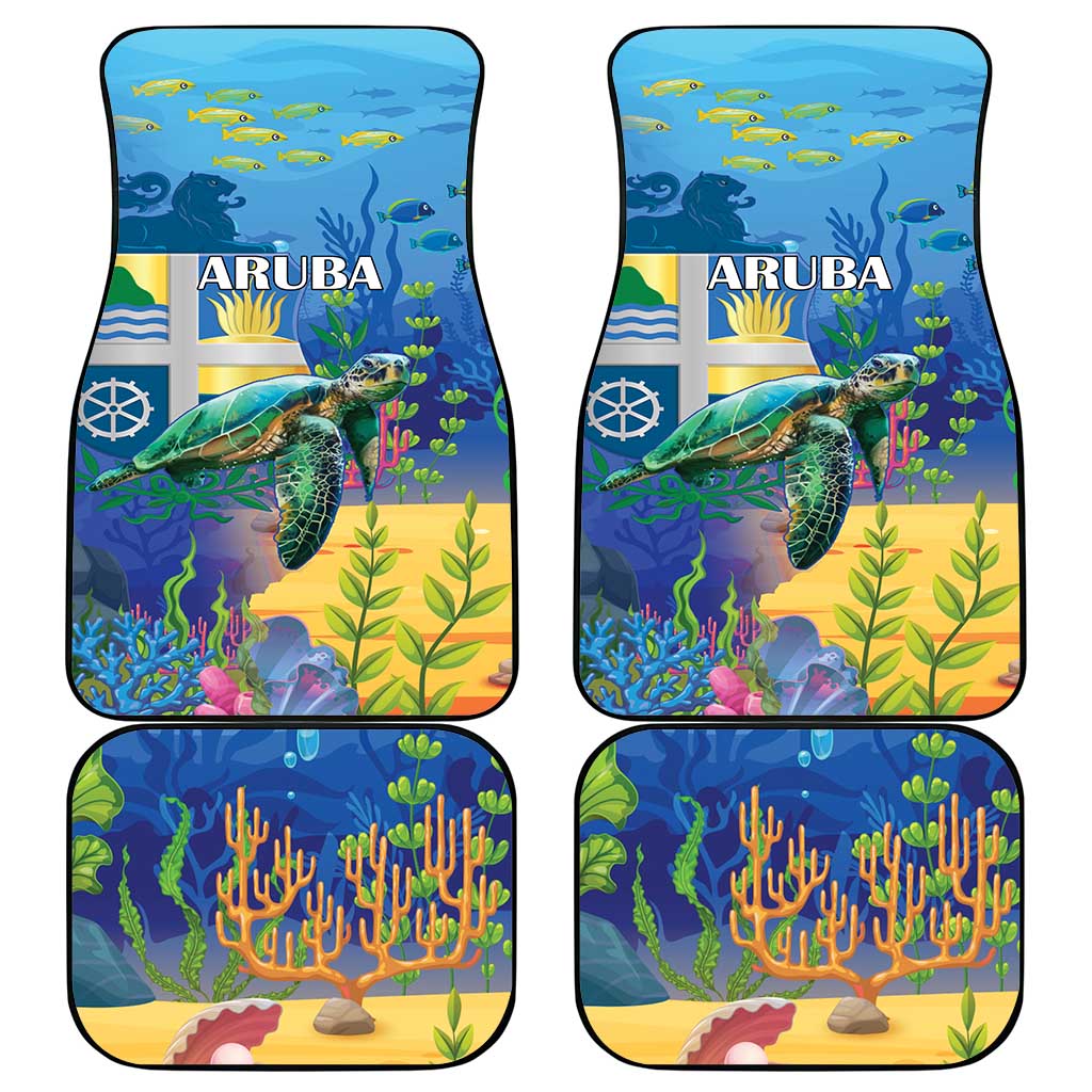 Aruba Sea Turtle Car Mats Underwater Landscape - Wonder Print Shop