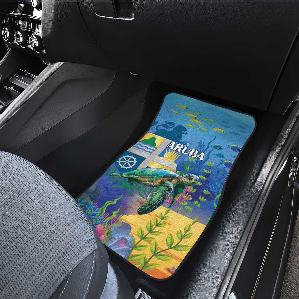 Aruba Sea Turtle Car Mats Underwater Landscape - Wonder Print Shop