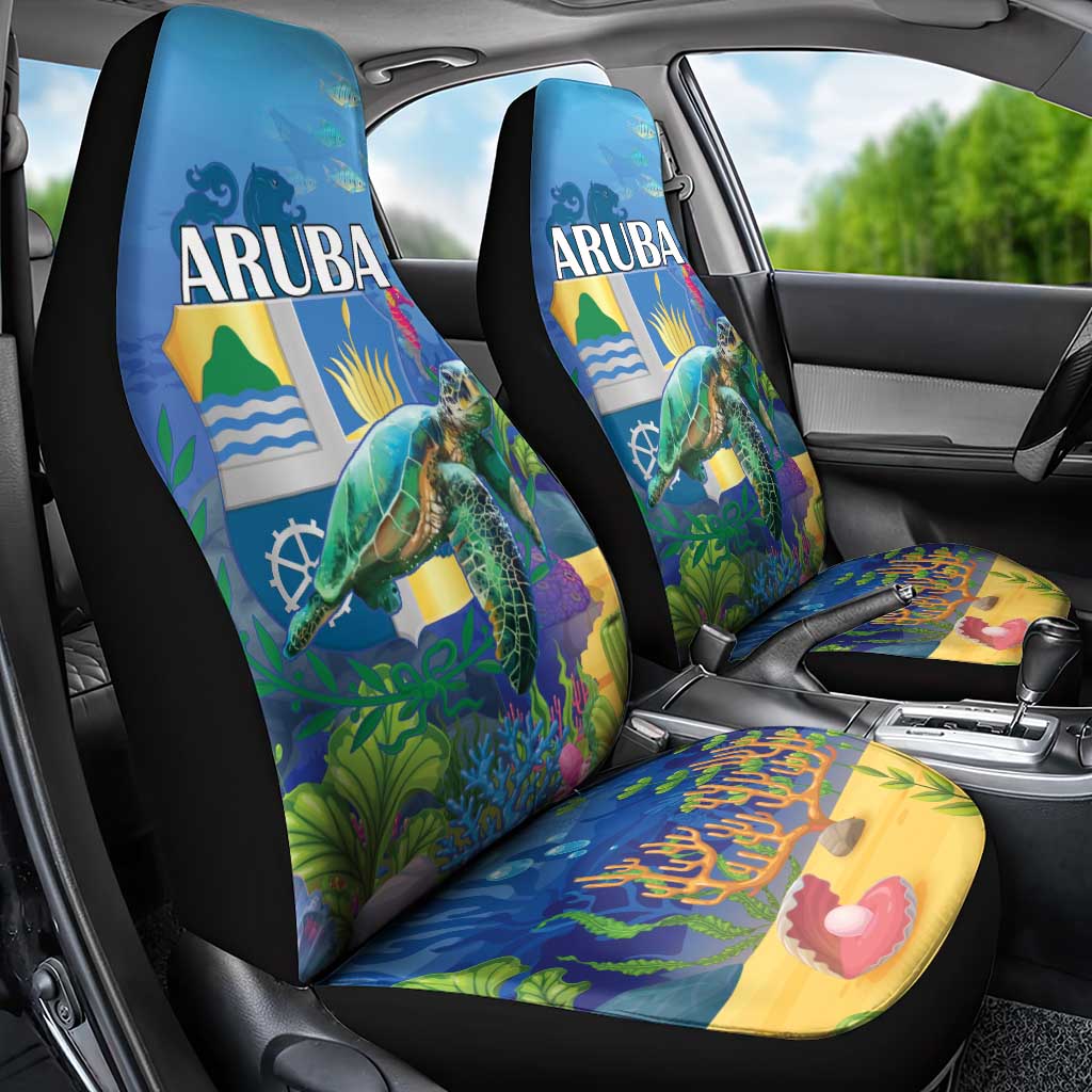 Aruba Sea Turtle Car Seat Cover Underwater Landscape - Wonder Print Shop