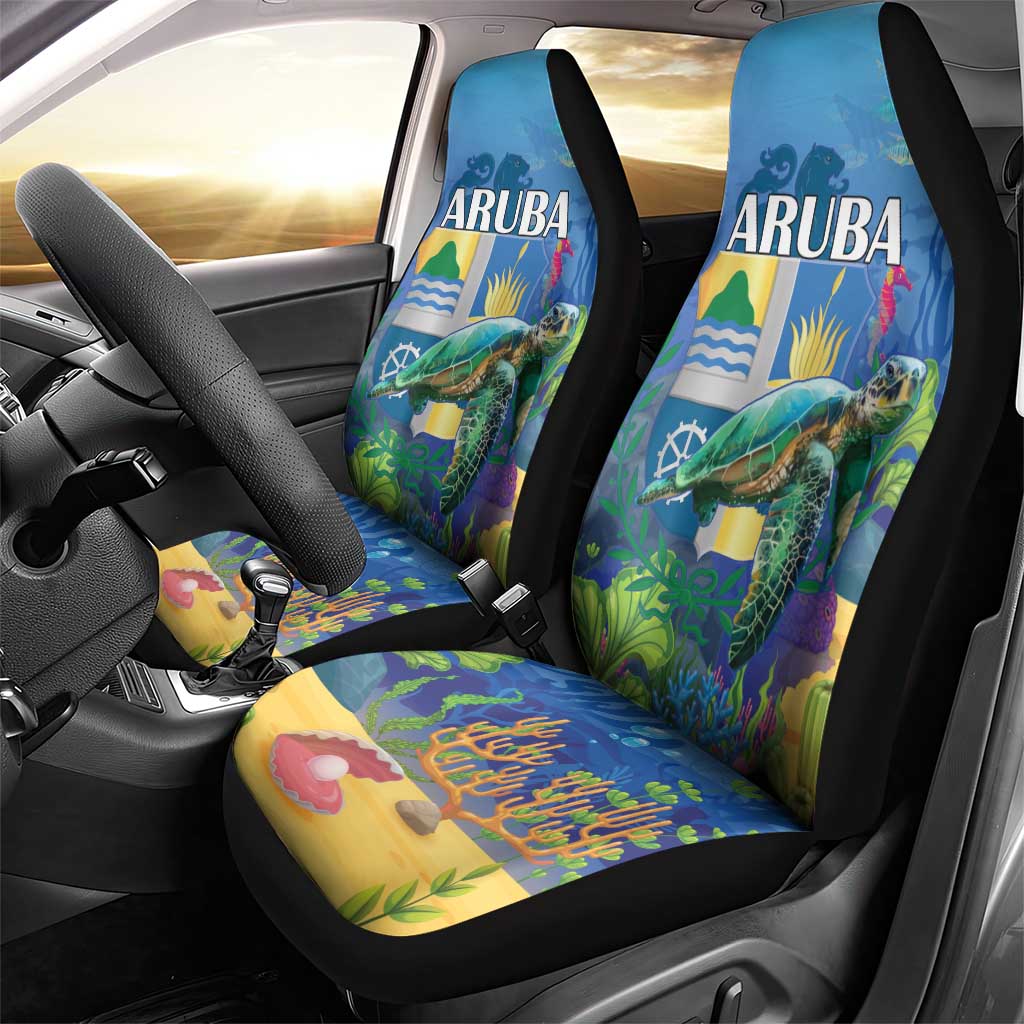 Aruba Sea Turtle Car Seat Cover Underwater Landscape - Wonder Print Shop