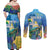 Aruba Sea Turtle Couples Matching Off Shoulder Maxi Dress and Long Sleeve Button Shirt Underwater Landscape - Wonder Print Shop
