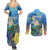 Aruba Sea Turtle Couples Matching Summer Maxi Dress and Long Sleeve Button Shirt Underwater Landscape - Wonder Print Shop