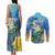 Aruba Sea Turtle Couples Matching Tank Maxi Dress and Long Sleeve Button Shirt Underwater Landscape - Wonder Print Shop