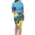 Aruba Sea Turtle Family Matching Long Sleeve Bodycon Dress and Hawaiian Shirt Underwater Landscape - Wonder Print Shop