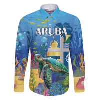 Aruba Sea Turtle Family Matching Mermaid Dress and Hawaiian Shirt Underwater Landscape - Wonder Print Shop