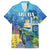 Aruba Sea Turtle Family Matching Off The Shoulder Long Sleeve Dress and Hawaiian Shirt Underwater Landscape - Wonder Print Shop