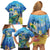 Aruba Sea Turtle Family Matching Off Shoulder Short Dress and Hawaiian Shirt Underwater Landscape - Wonder Print Shop