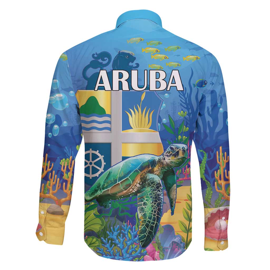 Aruba Sea Turtle Family Matching Tank Maxi Dress and Hawaiian Shirt Underwater Landscape - Wonder Print Shop
