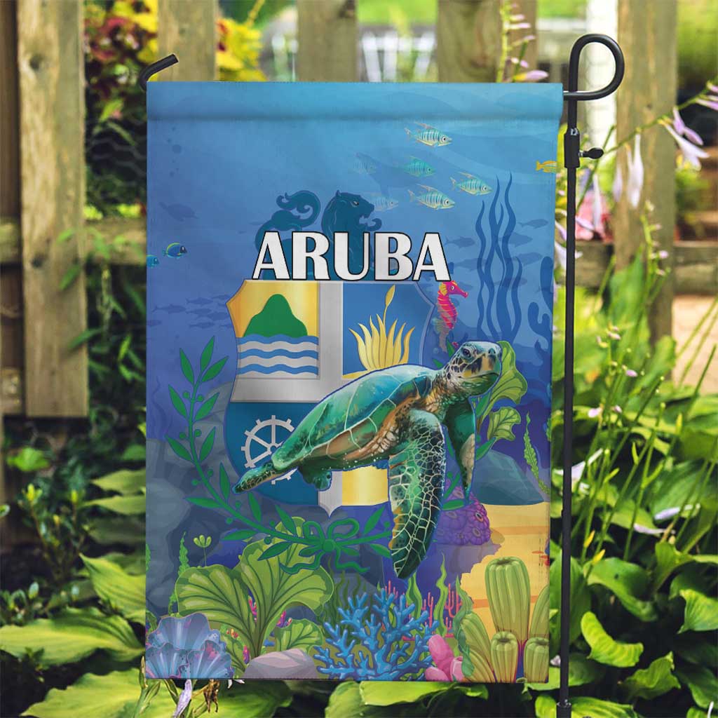 Aruba Sea Turtle Garden Flag Underwater Landscape - Wonder Print Shop
