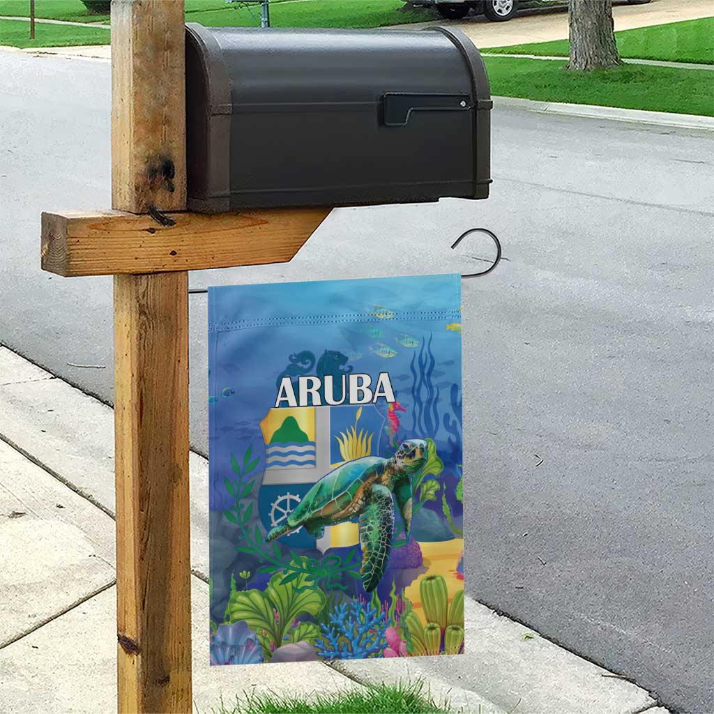 Aruba Sea Turtle Garden Flag Underwater Landscape - Wonder Print Shop