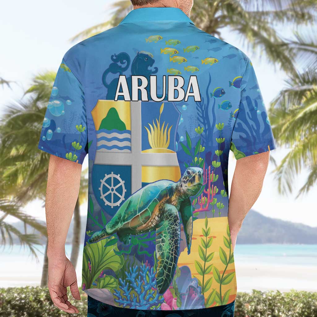 Aruba Sea Turtle Hawaiian Shirt Underwater Landscape - Wonder Print Shop