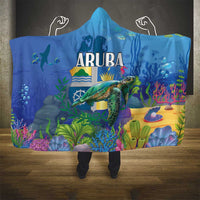 Aruba Sea Turtle Hooded Blanket Underwater Landscape