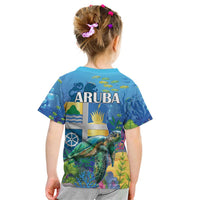 Aruba Sea Turtle Kid T Shirt Underwater Landscape - Wonder Print Shop