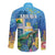 Aruba Sea Turtle Long Sleeve Button Shirt Underwater Landscape - Wonder Print Shop