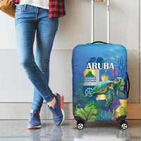 Aruba Sea Turtle Luggage Cover Underwater Landscape - Wonder Print Shop