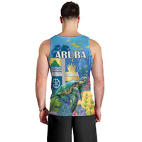 Aruba Sea Turtle Men Tank Top Underwater Landscape - Wonder Print Shop