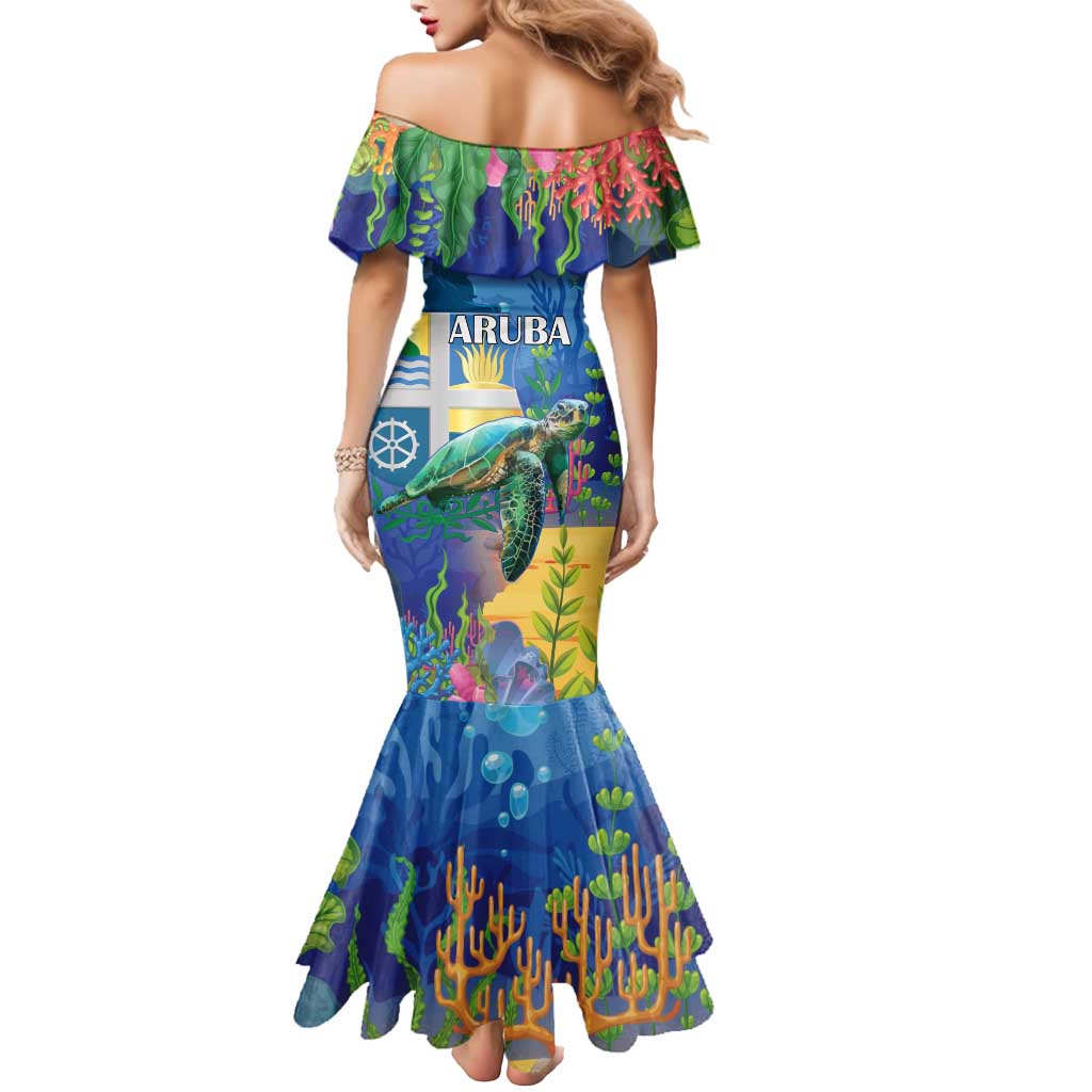 Aruba Sea Turtle Mermaid Dress Underwater Landscape - Wonder Print Shop