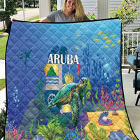 Aruba Sea Turtle Quilt Underwater Landscape - Wonder Print Shop