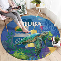 Aruba Sea Turtle Round Carpet Underwater Landscape