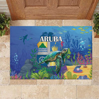 Aruba Sea Turtle Rubber Doormat Underwater Landscape - Wonder Print Shop