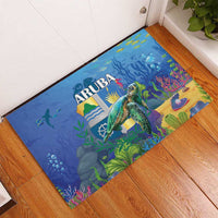 Aruba Sea Turtle Rubber Doormat Underwater Landscape - Wonder Print Shop