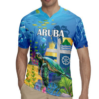 Aruba Sea Turtle Rugby Jersey Underwater Landscape - Wonder Print Shop
