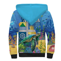 Aruba Sea Turtle Sherpa Hoodie Underwater Landscape - Wonder Print Shop