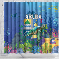 Aruba Sea Turtle Shower Curtain Underwater Landscape