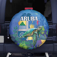 Aruba Sea Turtle Spare Tire Cover Underwater Landscape - Wonder Print Shop